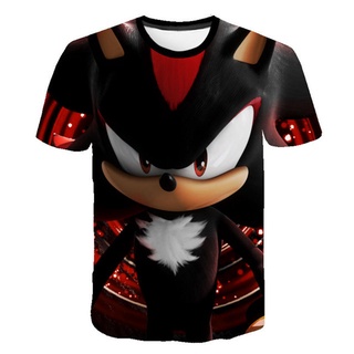 T-Shirt de Verão com Estampado de Ouriço Sonic Menino Menina B