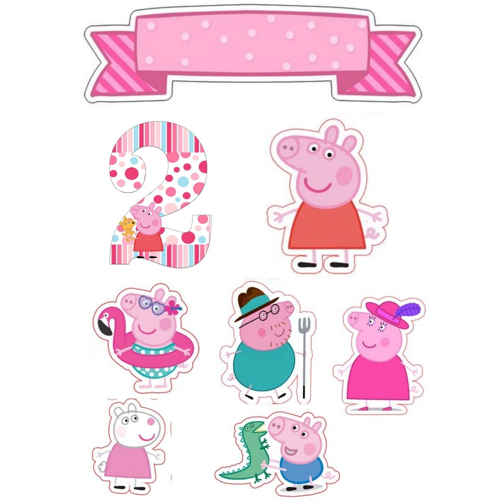 Casa Peppa Pig Topper  Peppa pig stickers, Peppa pig cake topper