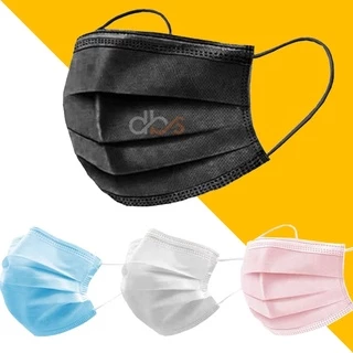 KIT Máscara Descartável De Proteção Facial Tripla Preto Azul Rosa Branca 50 100 150 Unidades