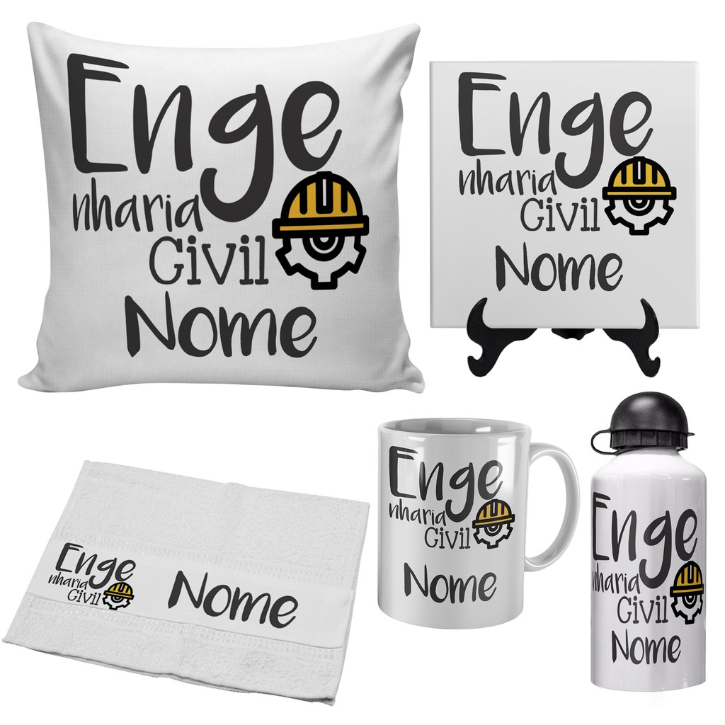 kit personalizado para presente de formatura engenharia civil com nome ...