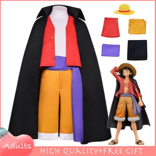 Compra online de Anime macaco d luffy cosplay traje para homens novo mundo roupas  luffy palha festa de halloween uniforme roupas topo + calças + cós