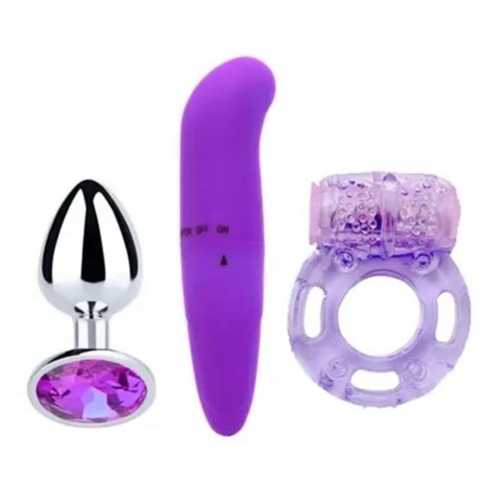 KIT Prazer P - Plug Anal Joia Aço P + Anel Peniano Vibro + Vibrador Ponto G  - Sex shop | Shopee Brasil