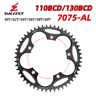 WUZEI Bicicleta De Estrada Rodas Dentadas Redondas Estreitas E Largas 110/130 BCD 50/52/54/56/58/60T Dobráveis De Peças De Placa Dentária