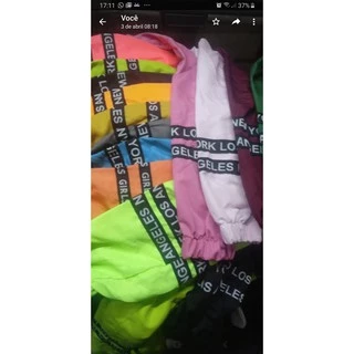 Kit 6 Jaqueta Corta Vento Capuz Blusa Feminina Tactel