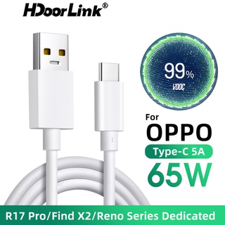 HdoorLink Oppo 65W Super Flash Charge USB c Suporte Do Cabo VOOC Carregamento Rápido 6.5A Tipo Carregador Cordoppo