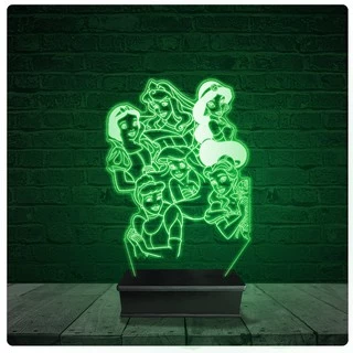 Luminária Abajur Acrílico Led - Princesas Da Disney 01