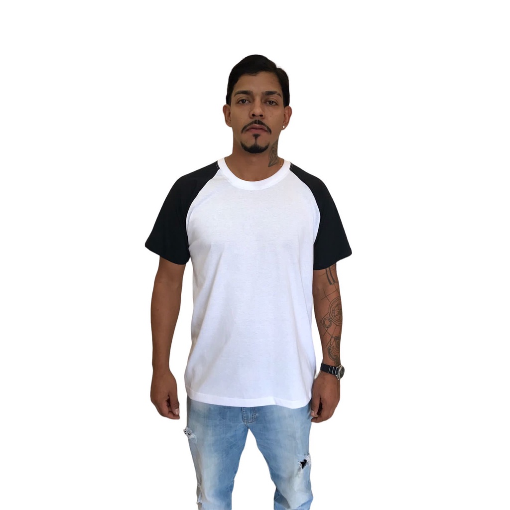 Camisa Raglan Básica Masculina Gola redonda | Shopee Brasil