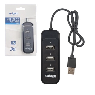 6 Unidade Usb 2.0 Hub 4 Portas Uh-20 Exbom