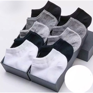 Kit 12 Pares De Meias Soquetes Preta/Branca/Cinza Unissex