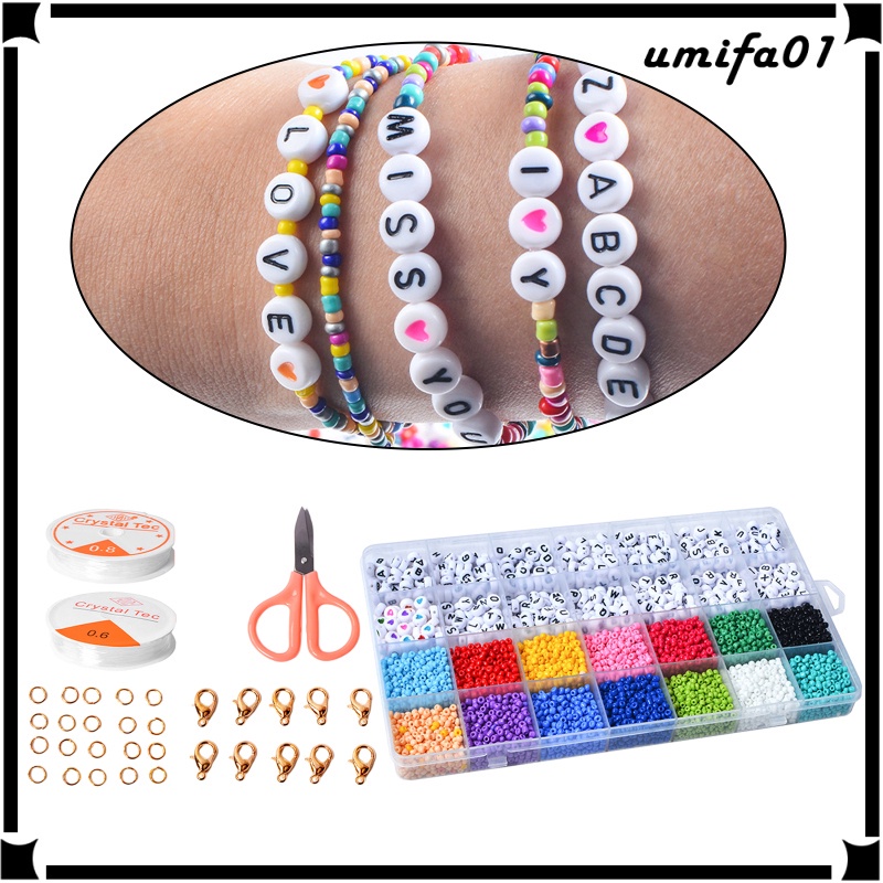 1Box About 2500pcs Friendship Bracelet Kit,Bracelet Making Kit,Clay Beads  For Bracelet Making,Gold Letter Beads For Bracelets Making Kit,Pearl Beads  For Jewelry Making