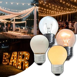 10 Lampada Bolinha 15w Luz Amarela Incandescente Varal Luzes