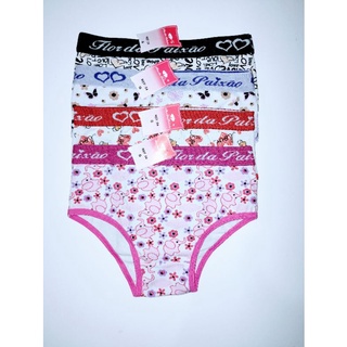 kit 10 calcinha infantil juvenil menina de algodão cós personalizado cotton