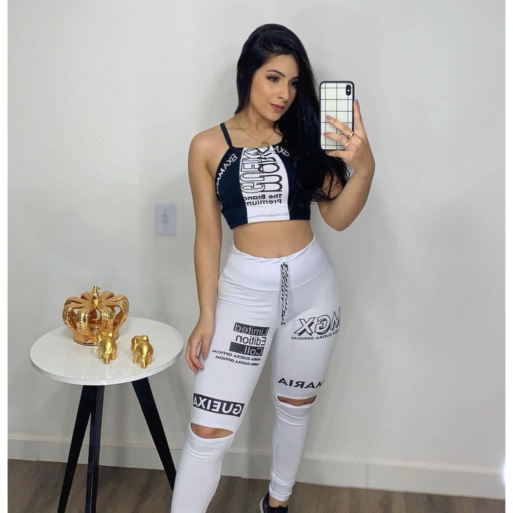 Conjunto Legging cropped Maria Gueixa 1 linha modinha