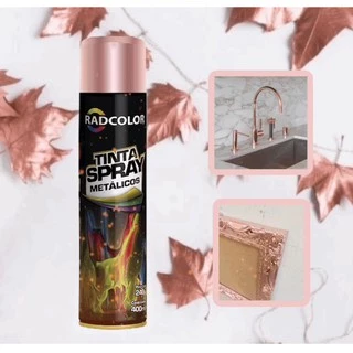 Tinta Spray Rose Gold Radcolor Efeito Metalizado Ouro Rosa