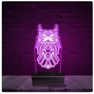 Luminária e Abajur Acrílico Led - Coruja 16