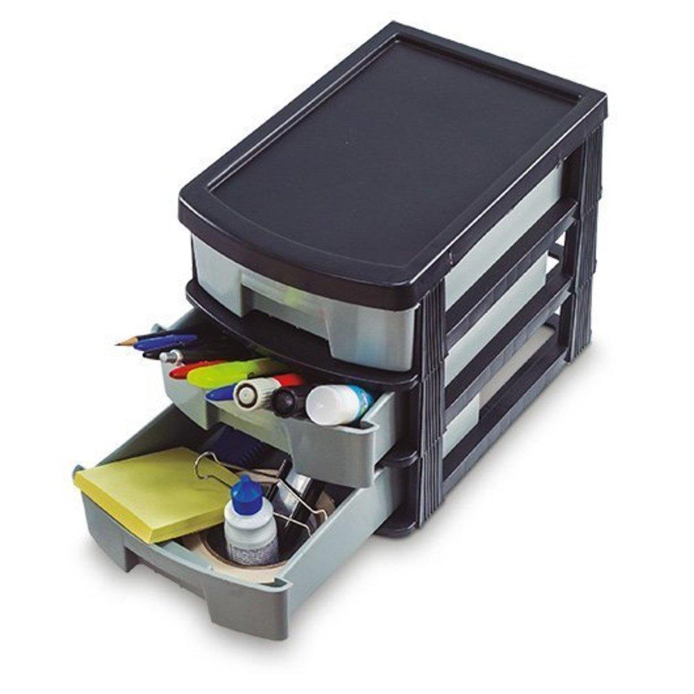 GAVETEIRO ARQPLAST 7030 ORGANIZADOR MULTIUSO PORTATIL DE MESA COM 3 ...