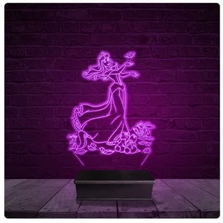 Luminária Led Acrilico Abajur - Princesa Cinderela Disney
