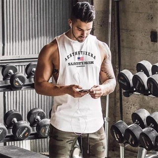 Nova Roupa Dos Homens Treino Esportivos Ginásio Regata Sem Mangas Muscle Shirt Correndo Musculação Singlets Casuais Colete De Fitness