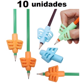 10 unidades Adaptador para Escrita Apoio De Dedos p/ segura lapis ou caneta Stetro Ergonômico Autista