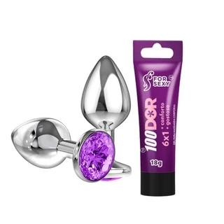 Kit Anal Sem Dor Plug Anal + Lubrificante Menos Dor Mais Prazer Sex Shop
