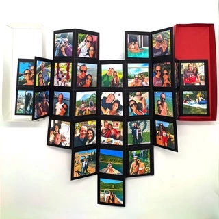 Caixa XOXO- Box que Abre Em Coração com Fotos - Presente, Mulher, Namorado, Surpresa, Amor