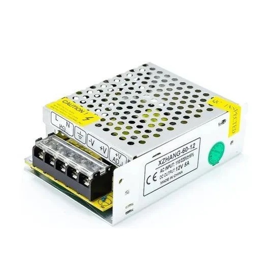 Fonte Chaveada MINI 12v 5a Alimentação Cftv Fita Led Som Bivolt