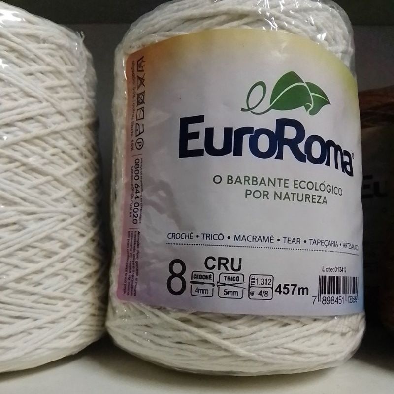 Barbante Cru 600 gr número 8 EuroRoma | Shopee Brasil