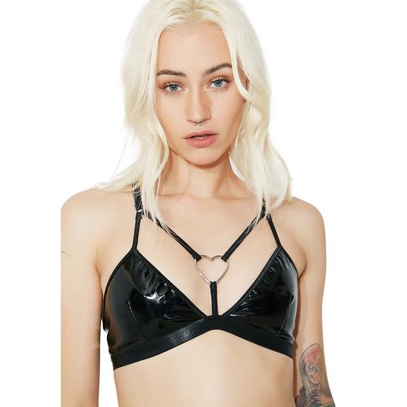 Top Vinil Heart / Top Moda Goth