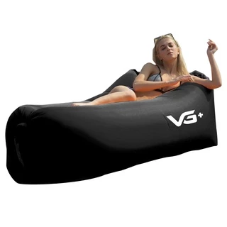 Sofá de Ar Inflável Camping Saco de Dormir Preto VG+