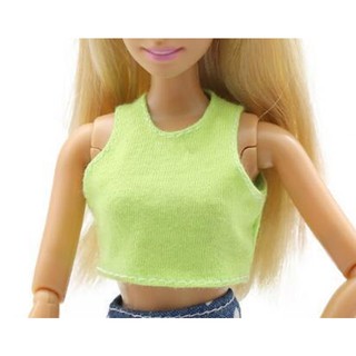 Novo 1 / 6 Roupa Da Boneca Da Moda Sem Mangas Top E Calça Casual Denim  Grade Acessórios Desgaste Diário Roupas Para Boneca Barbie