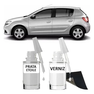 Tinta Tira Risco Automotivo Renault Sandero Cor Prata Etoile