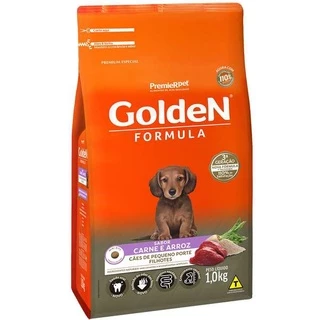 Ração Golden Formula Carne e Arroz para Cães Filhotes de Raças Pequenas 1kg