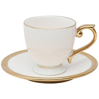 Xícara De Chá c/ Pires em Porcelana Dourado Paddy 200ml Wolff