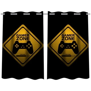 Cortina do Vídeo Game para Decoração de quarto Tecido Premium blackout antialérgico Cortina para menino