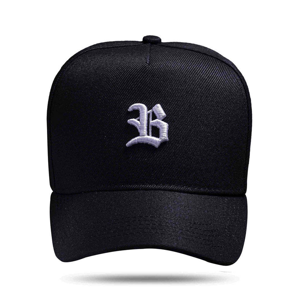 Boné Snapback Basic Preto Logo Branco
