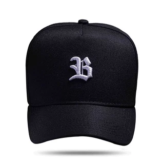 Boné Snapback Basic Preto Logo Branco