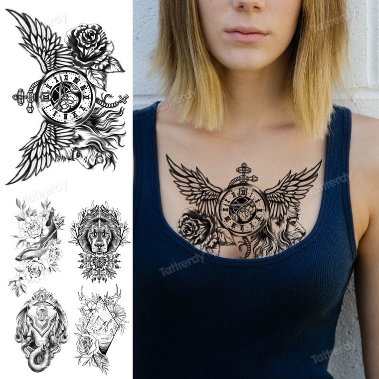 Tatuagem Temporária Delicada Cartela Phoenix Do Fogo