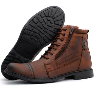 Bota Coturno Casual Dhshoes Masculina Cano Baixo e Zíper