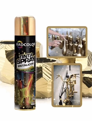 Tinta Dourado Spray Metalica Brilhante Ouro Puro 400ml Radcolor Liquida tudo em Oferta na Shopee