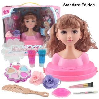 Conjunto de brinquedo de maquiagem princesa infantil, manequim cabeça DIY,  boneca penteado multi estilo, cabelo brinquedo menina, presente de vestir