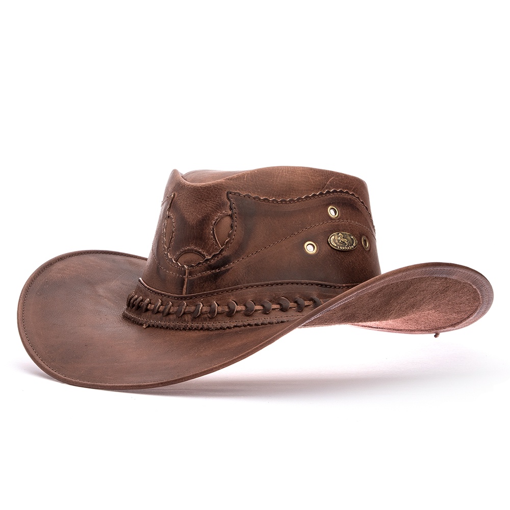 Chapéu Americano Country Rodeio Em Couro Legitimo Vaquejada | Shopee Brasil