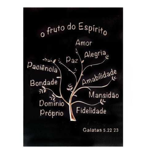 Placa Decorativa Árvore Frutos Do Espírito Santo Bíblia MDF Shopee Brasil