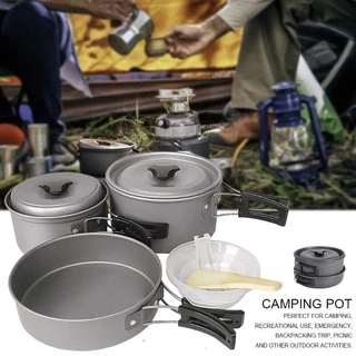 conjunto de panelas para camping e pesca ds 300