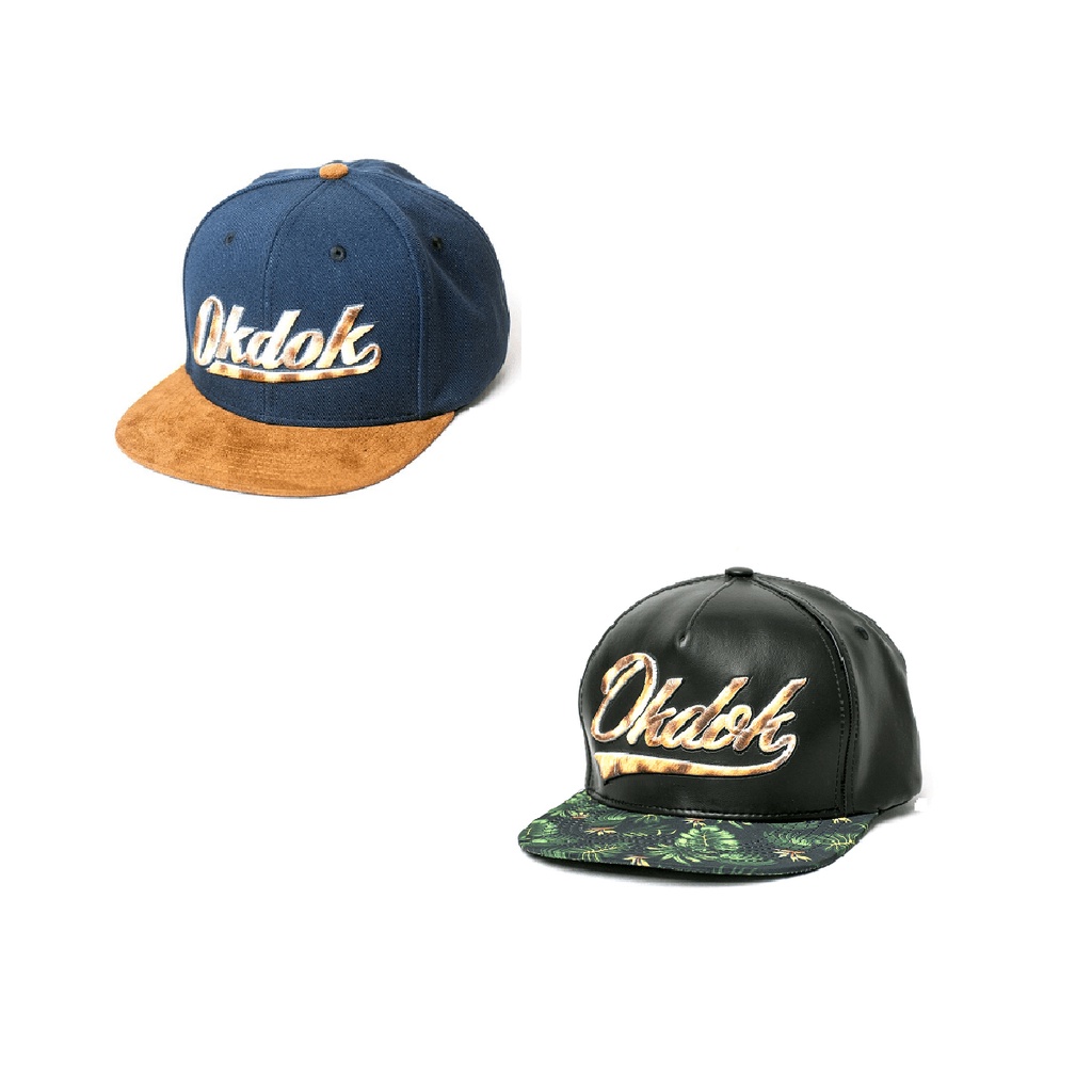 Boné Okdok Aba Reta StrapBack Kit 2 Peças