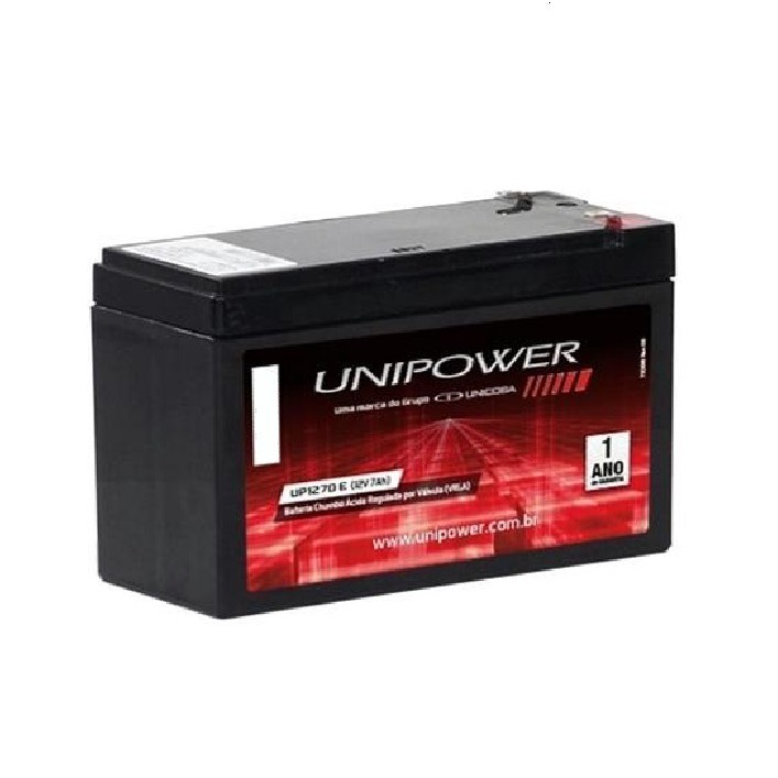 Bateria Selada 12v 7ah UP1270E Para Nobreak APC SMS TSSHARA INTELBRAS