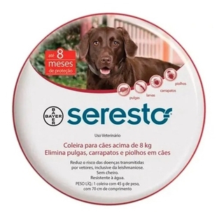 Coleira Seresto Elanco Antipulgas e Carrapatos para Cães Acima de 8kg