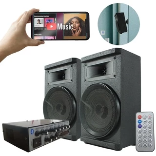 Kit 2 Caixas de Som para Ambiente 260W + Amplificador RC7000 Pronta Entrega