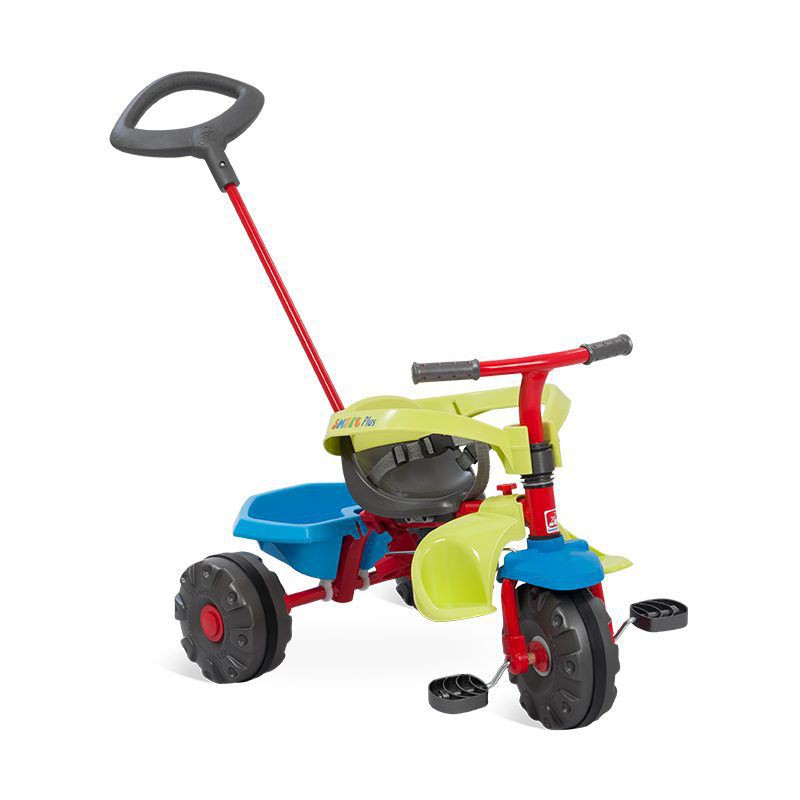 Triciclo Infantil Smart Plus com Empurrador - Preto+Azul