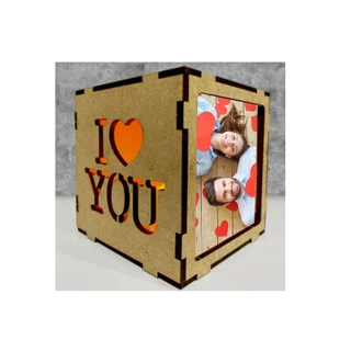 luminária abajur lightbox com porta retrato amor love namorados LED presente surpresa namorada