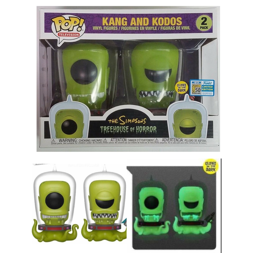 FUNKO POP ! Os Simpsons-Kang E Kodos (Glow in the Dark) SDCC Figura De ...